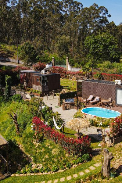 Vista aéria da Jacuzzi & Pool House